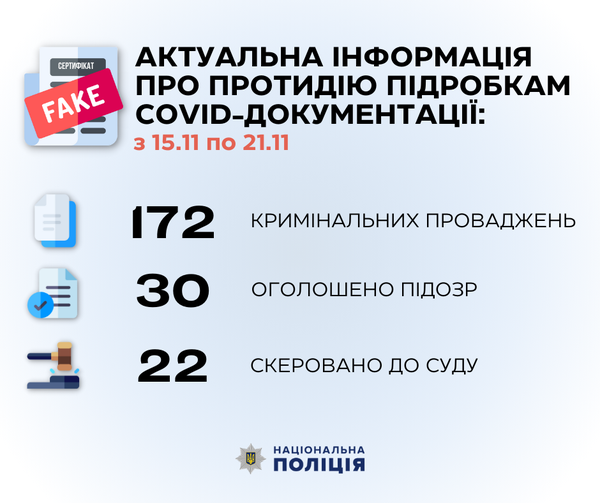 
Только за неделю полицейские открыли более 170 уголовных дел о поддельных "ковид"-документах
