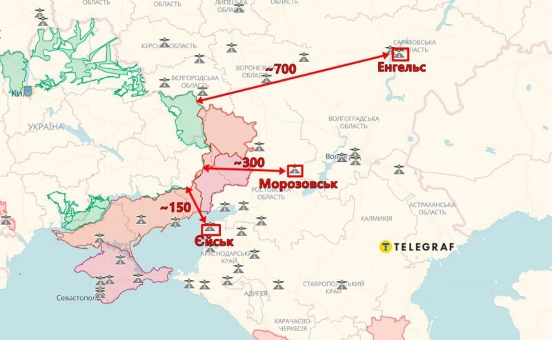 Десятки дронів атакували військові аеродроми в росії (фото, відео)